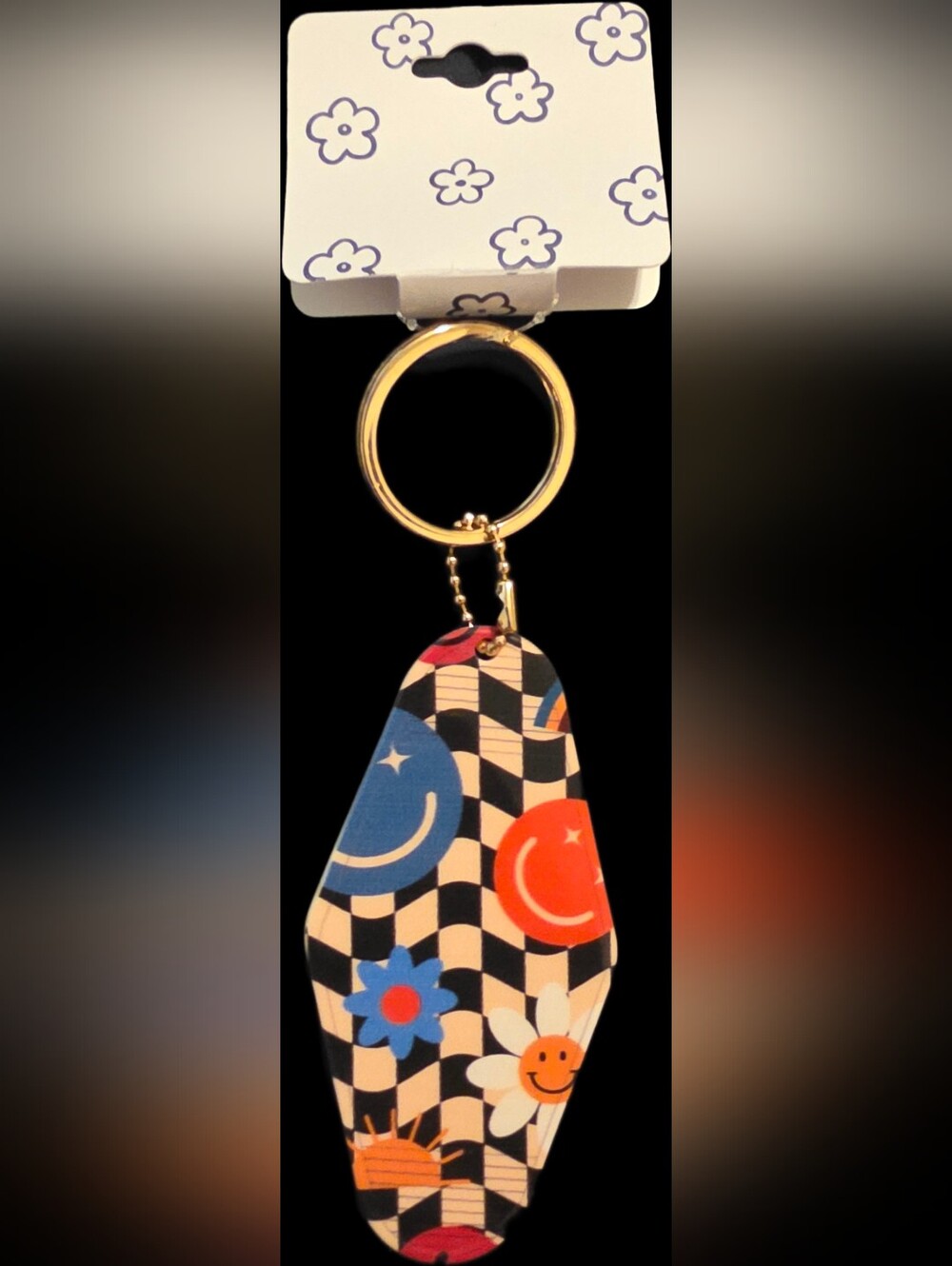 Multicolor Smiley Floral Keyring